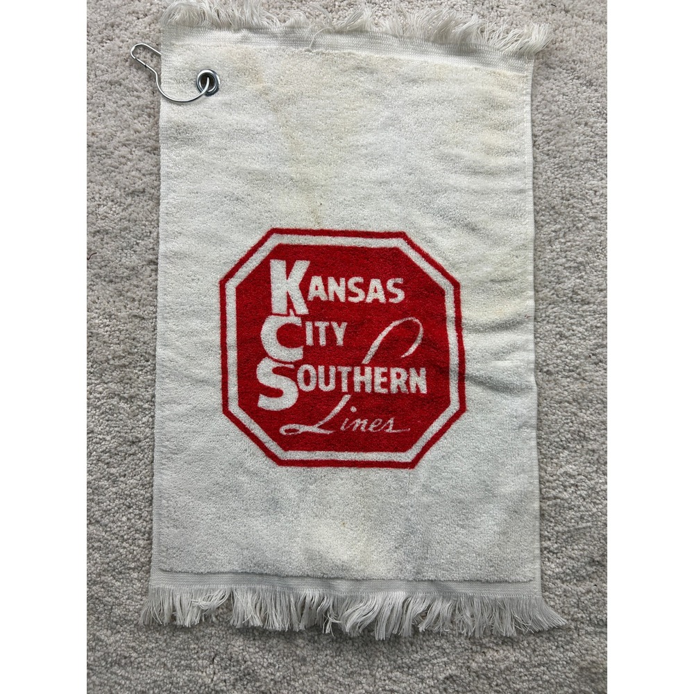 Kansas City Southern Lines Golf Towel Vintage KCS Railroad Railway White Red
